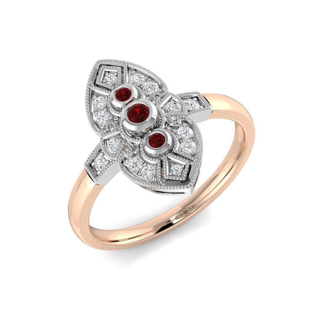 Vintage Diamond Ring 0.21ct – SR4706~RY – 18k Rose Gold