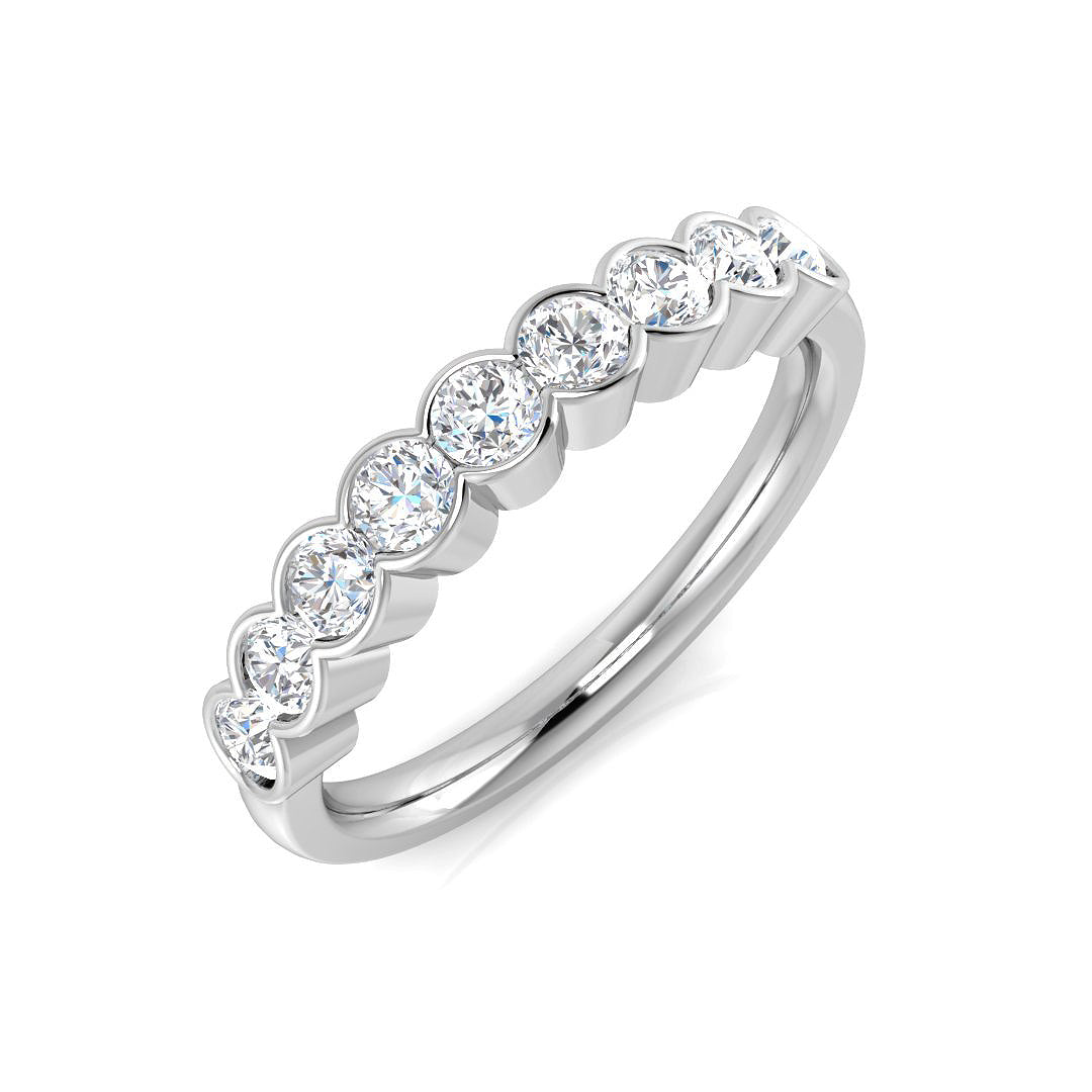 Half Eternity Diamond Ring 0.6ct–0.63ct – BJR0374 – 18k White Gold