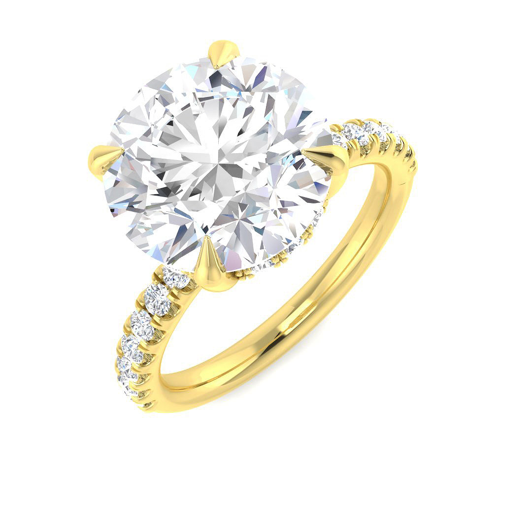 Engagement Lab-Grown Diamond Ring 5.45ct–5.46ct – SR5840 – 18k Yellow Gold
