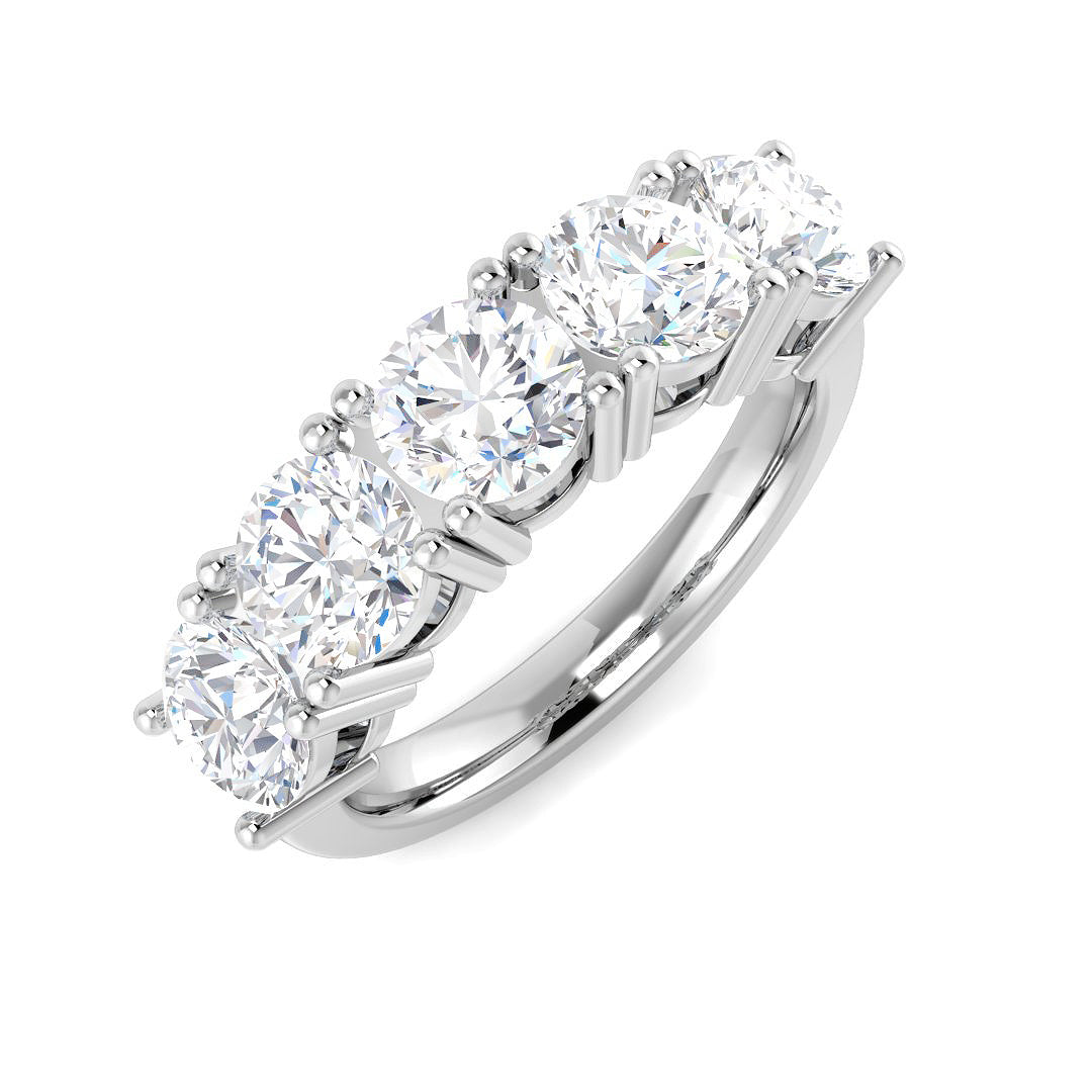 Five Stone Diamond Ring 2.66ct – SR5619 – 18k White Gold