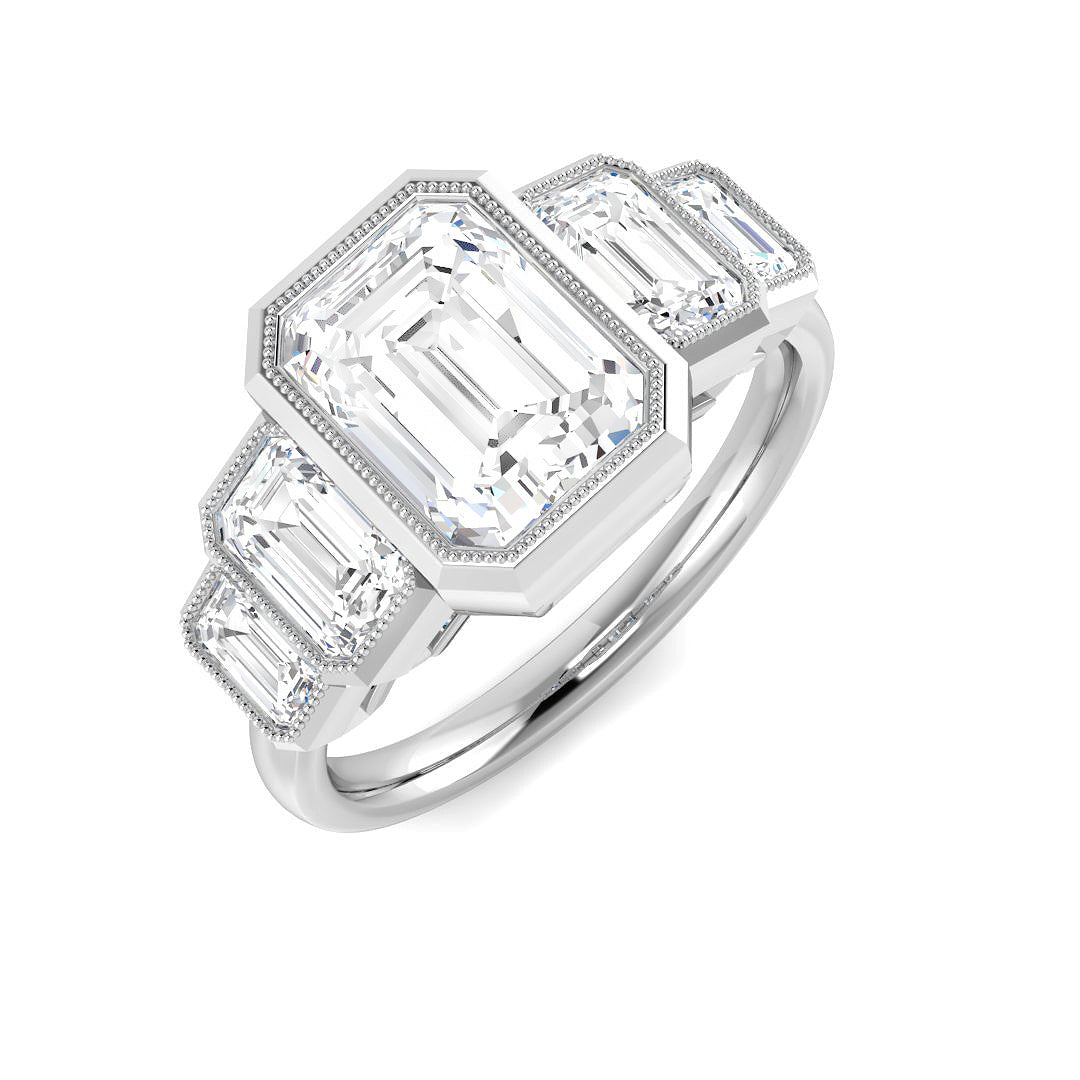 Five Stone Lab-Grown Diamond Ring 1.68ct–3.19ct – SR7008 – 18k White Gold