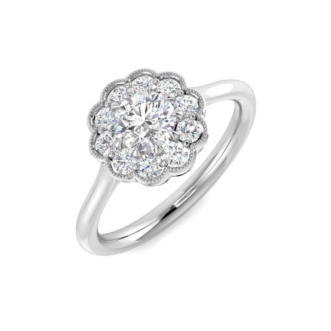 Cluster Diamond Ring 0.29ct–0.77ct – SR5070 – 18k White Gold