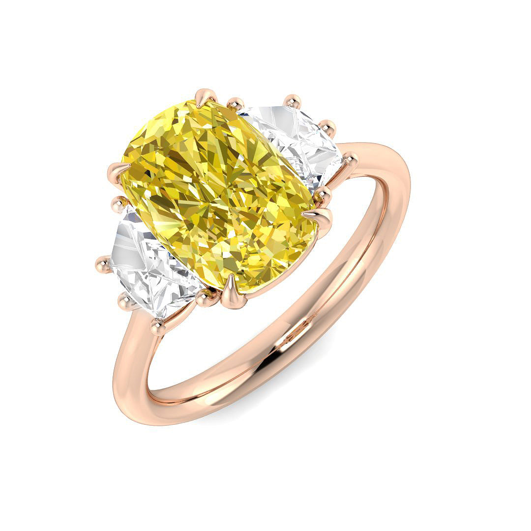 Three Stone Lab-Grown Diamond Ring 2.7ct–4.11ct – SR6975~LGYD – 18k Rose Gold