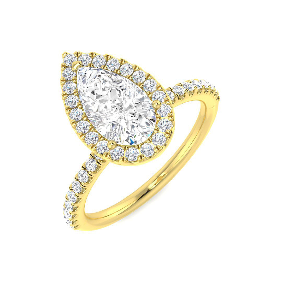 Halo Diamond Ring 0.55ct–5.71ct – SR530 – 18k Yellow Gold