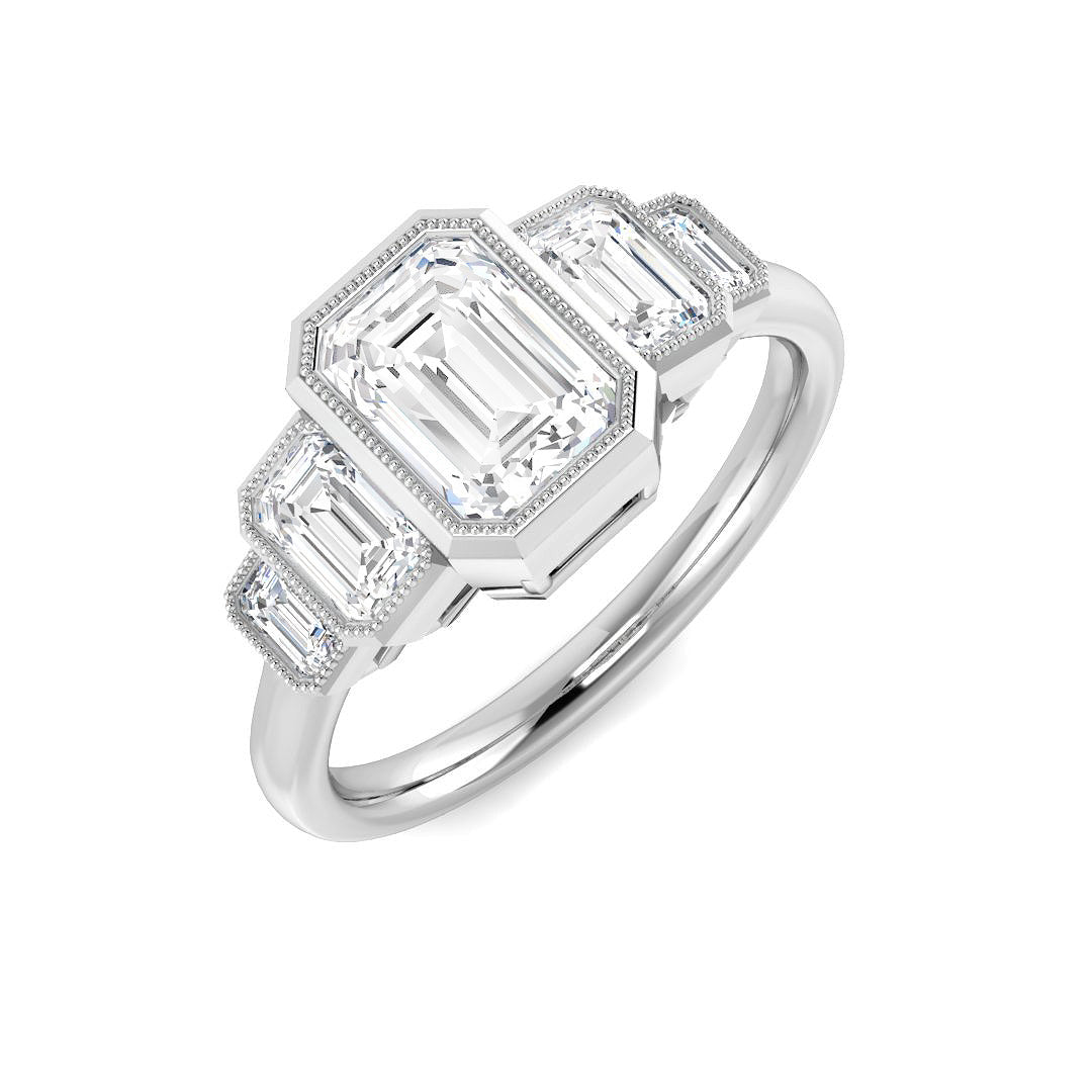Five Stone Lab-Grown Diamond Ring 1.68ct–3.19ct – SR7008 – 18k White Gold