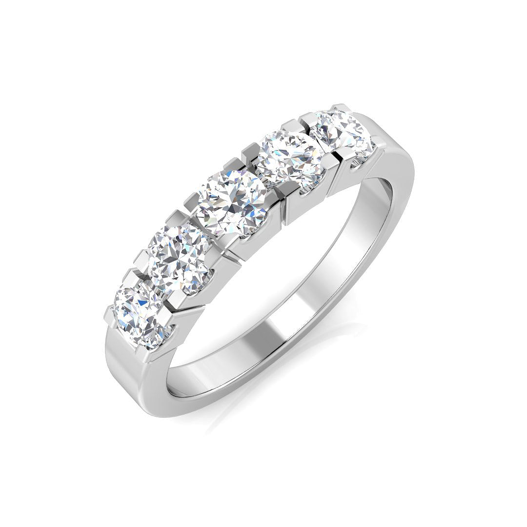Five Stone Diamond Ring 0.49ct–0.68ct – SL8735 – 18k White Gold