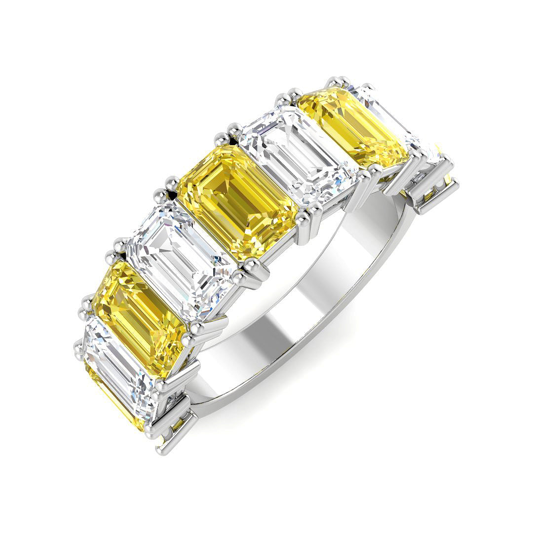 Multi Stone Lab-Grown Diamond Ring 5.84ct – SR6936~LGYD – 18k White Gold