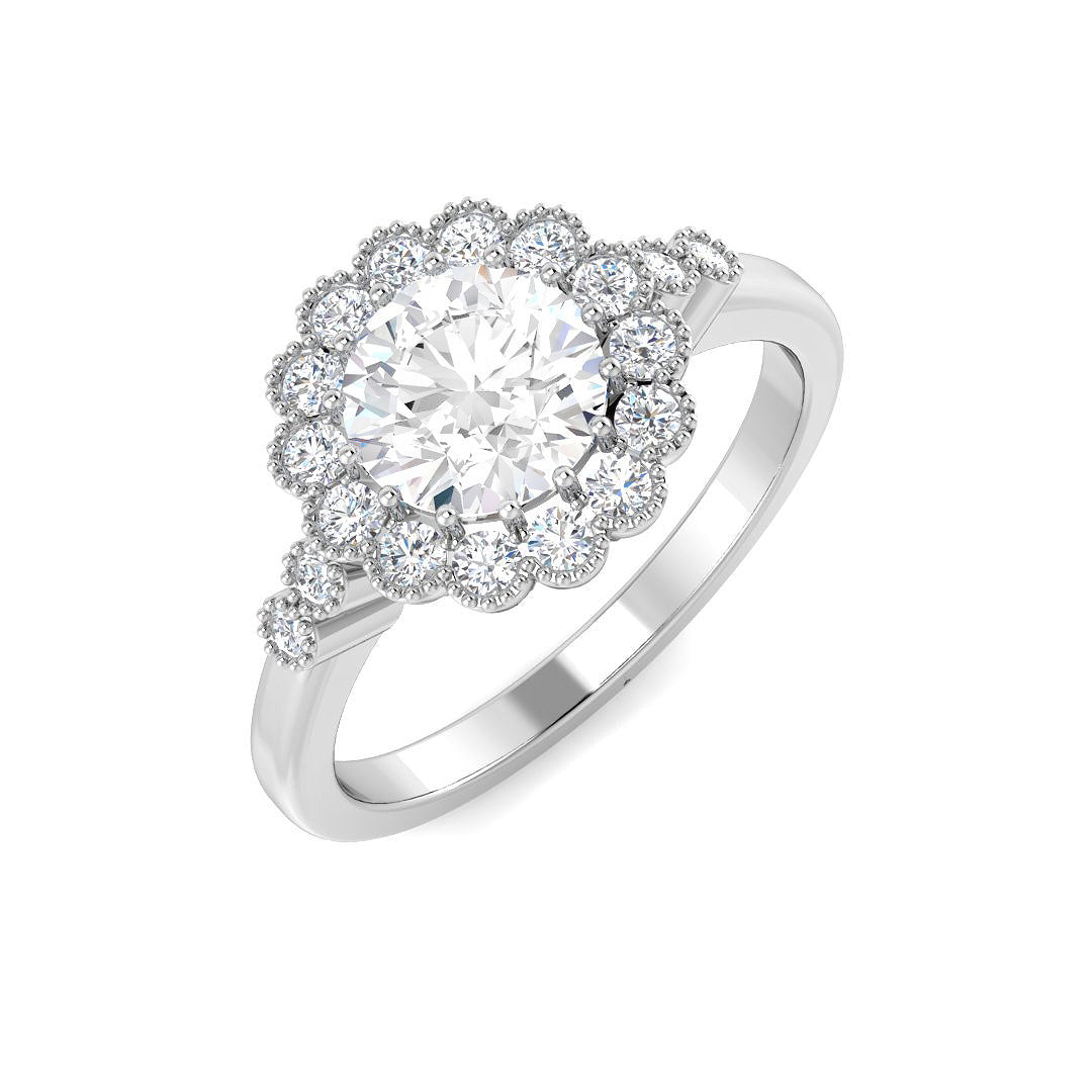 Vintage Diamond Ring 1.27ct–3.94ct – SR7360 – 18k White Gold