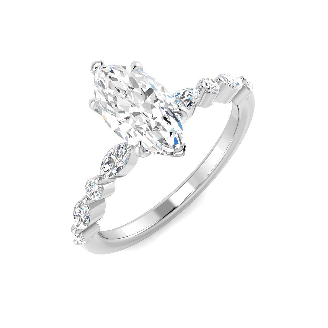 Engagement Lab-Grown Diamond Ring 1.37ct–1.43ct – SR6804 – 18k White Gold