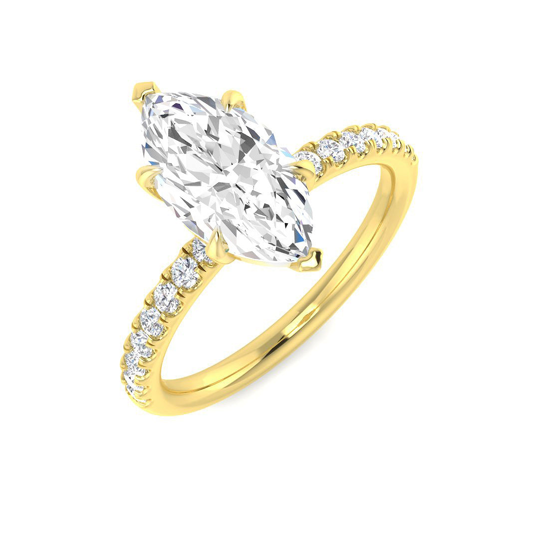 Engagement Lab-Grown Diamond Ring 1.75ct–1.76ct – SR3817 – 18k Yellow Gold