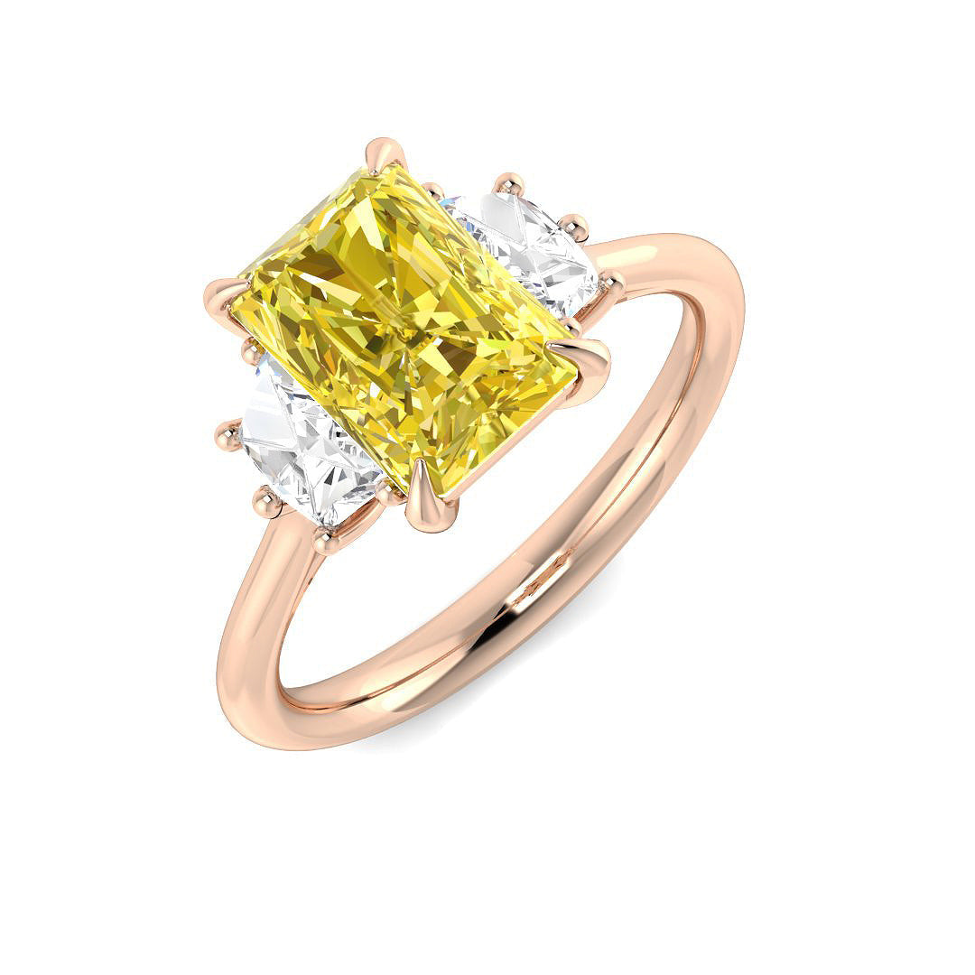 Three Stone Lab-Grown Diamond Ring 2.71ct–4.38ct – SR6948~LGYD – 18k Rose Gold