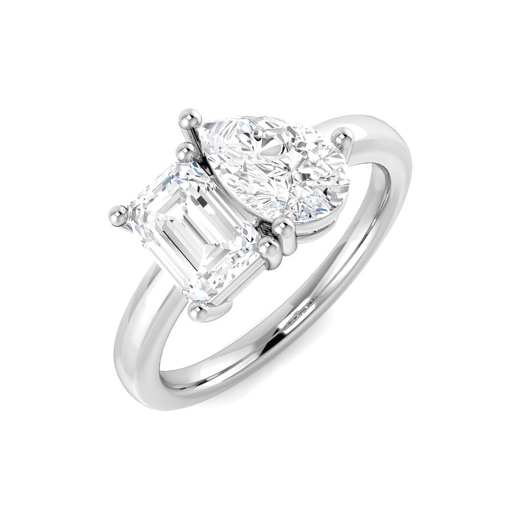 Two Stone Diamond Ring 0.97ct–2.04ct – SR4268 – 18k White Gold