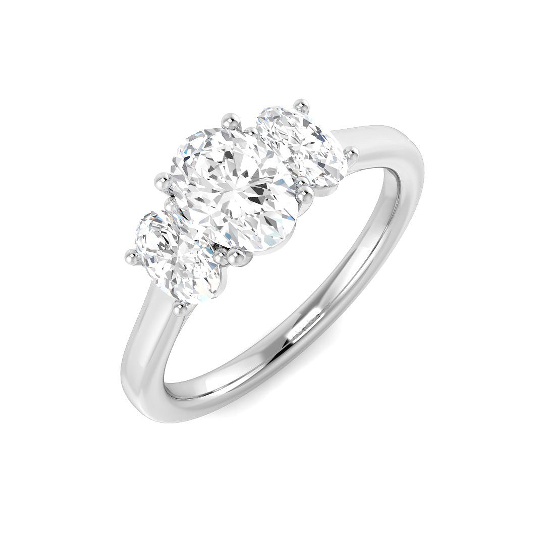 Three Stone Lab-Grown Diamond Ring 1.31ct – SR5795 – 18k White Gold