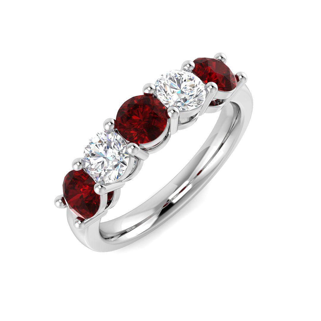 Five Stone Diamond Ring 0.72ct–2.55ct – SL8941~RY – 18k White Gold