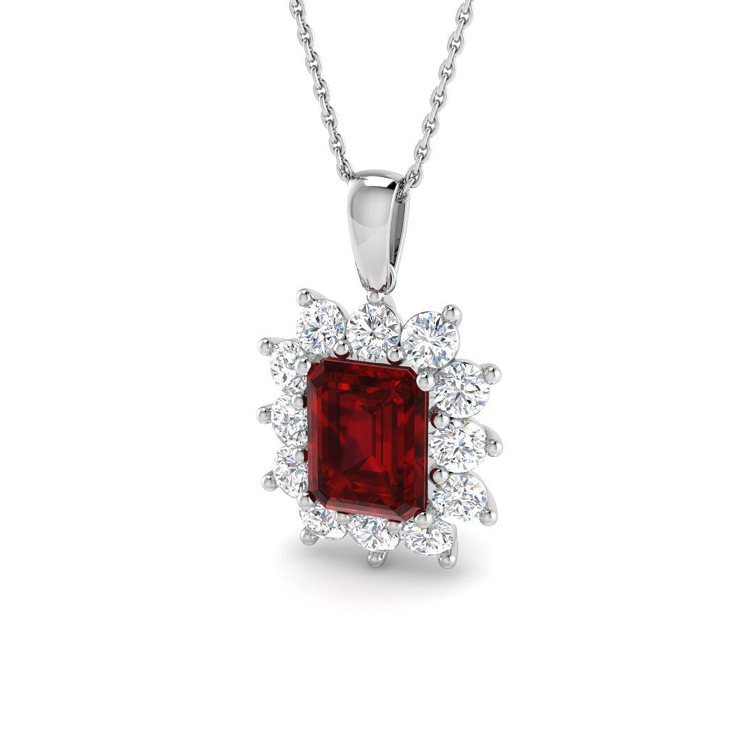 Ruby Lab-Grown Diamond Ring 4.27ct–8.11ct – SP6661~RY – 18k White Gold