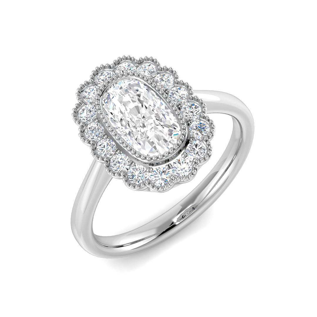 Vintage Lab-Grown Diamond Ring 1.36ct–4.03ct – SR7523 – 18k White Gold
