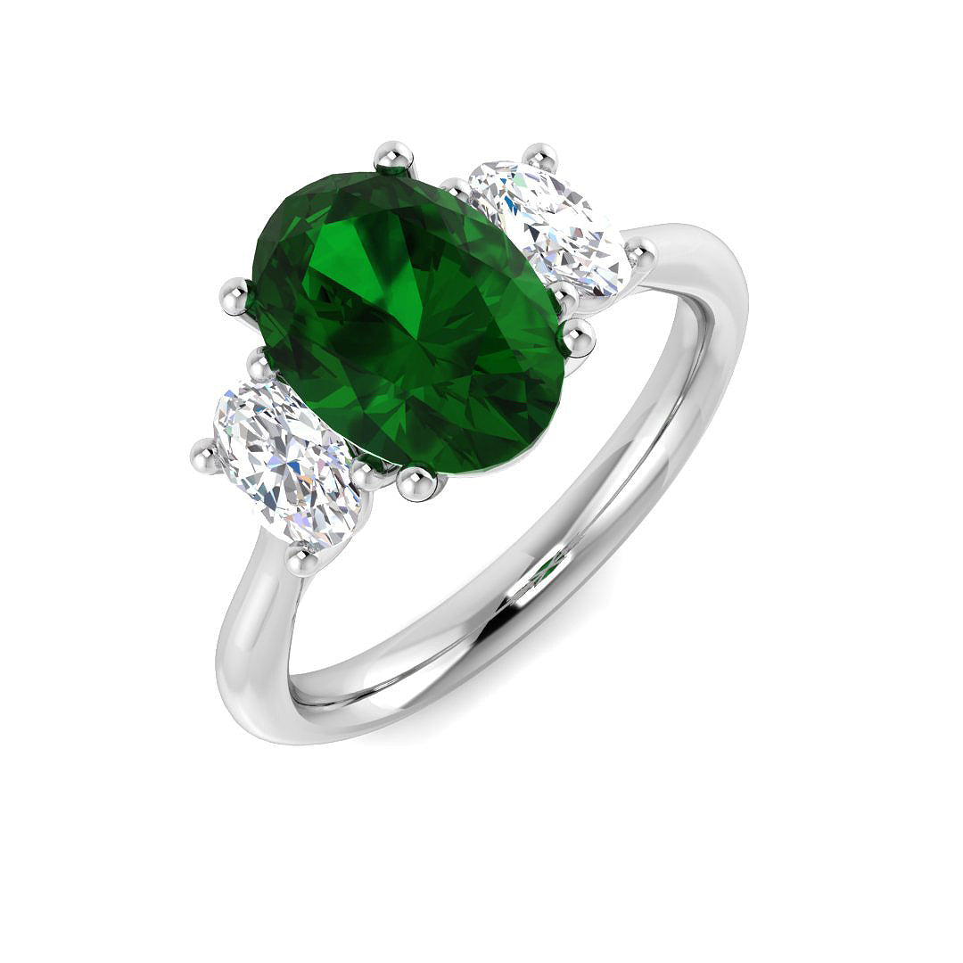 Ruby Lab-Grown Diamond Ring 2.39ct–2.89ct – SR635 – 18k White Gold