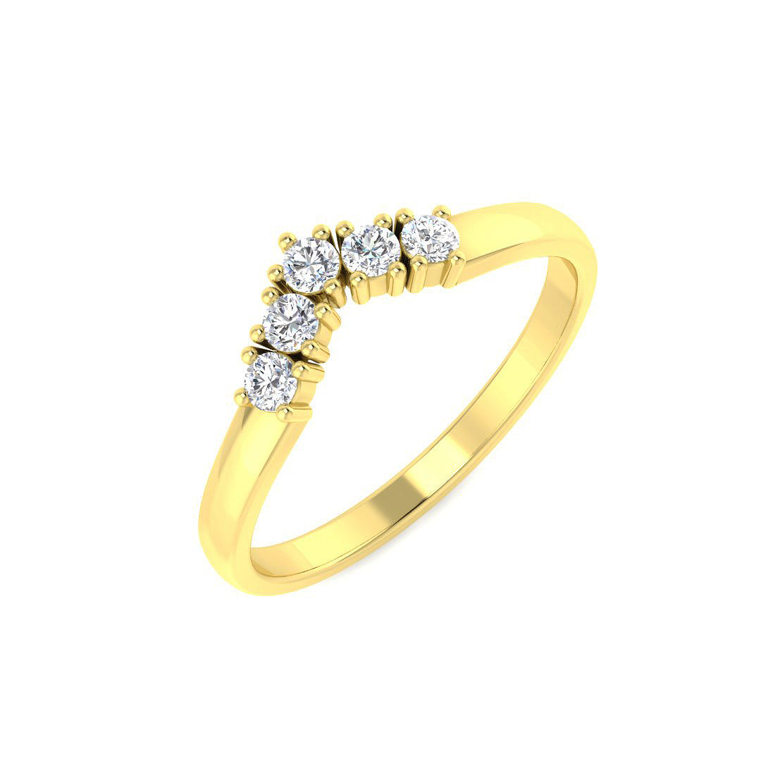 Wishbone Diamond Ring 0.17ct – SL8990B – 18k Yellow Gold