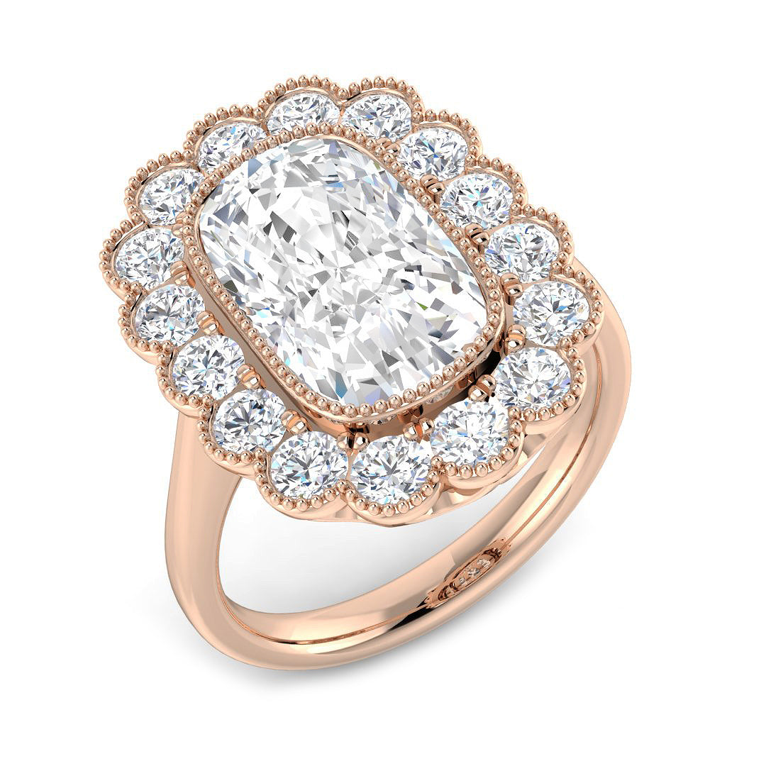 Vintage Lab-Grown Diamond Ring 1.36ct–4.03ct – SR7523 – 18k Rose Gold