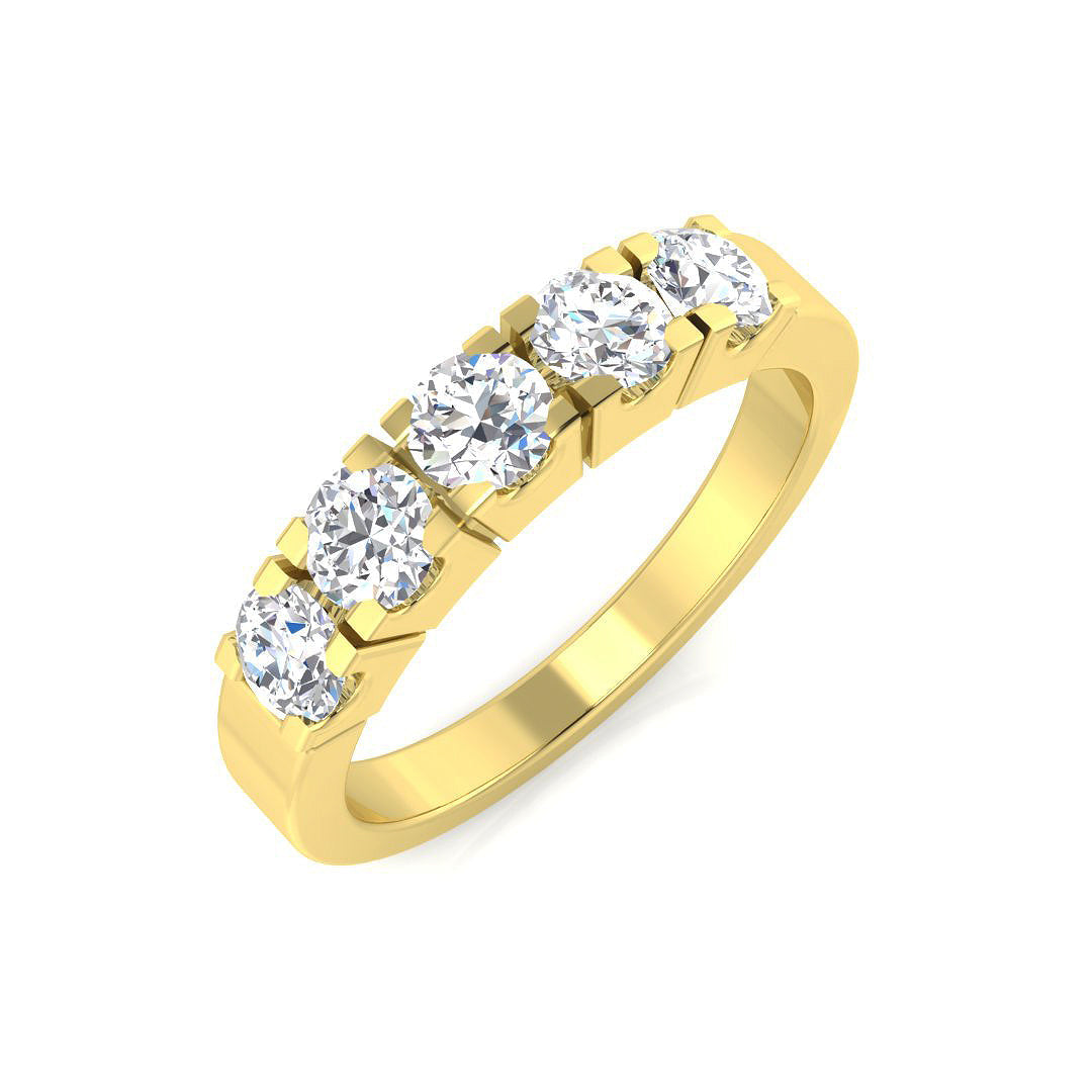 Five Stone Diamond Ring 0.49ct–0.68ct – SL8735 – 18k Yellow Gold