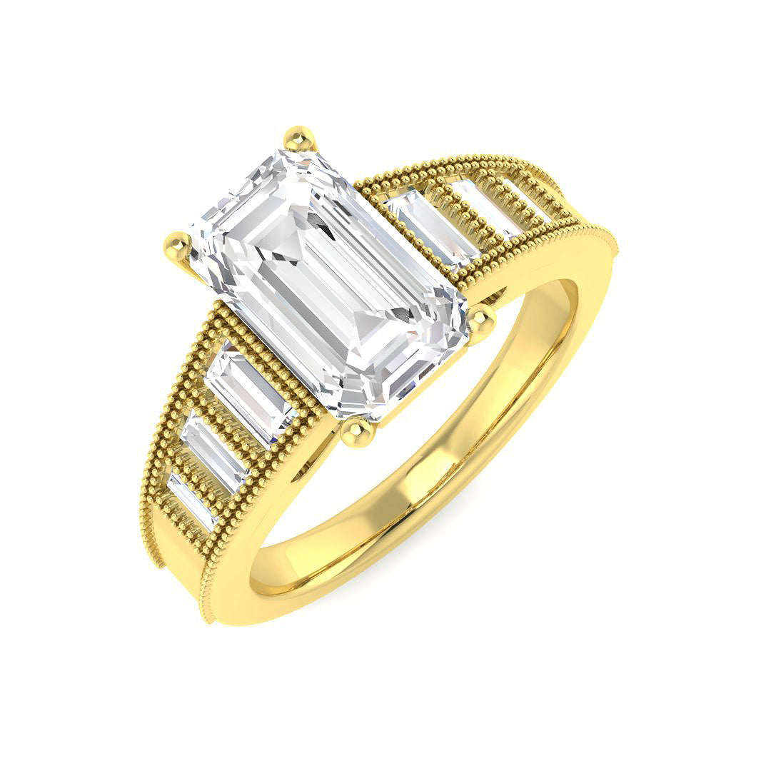 Vintage Lab-Grown Diamond Ring 2.52ct–2.59ct – SR6933 – 18k Yellow Gold