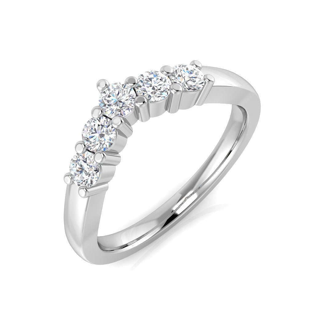 Wishbone Diamond Ring 0.41ct – XYR11823 – 18k White Gold