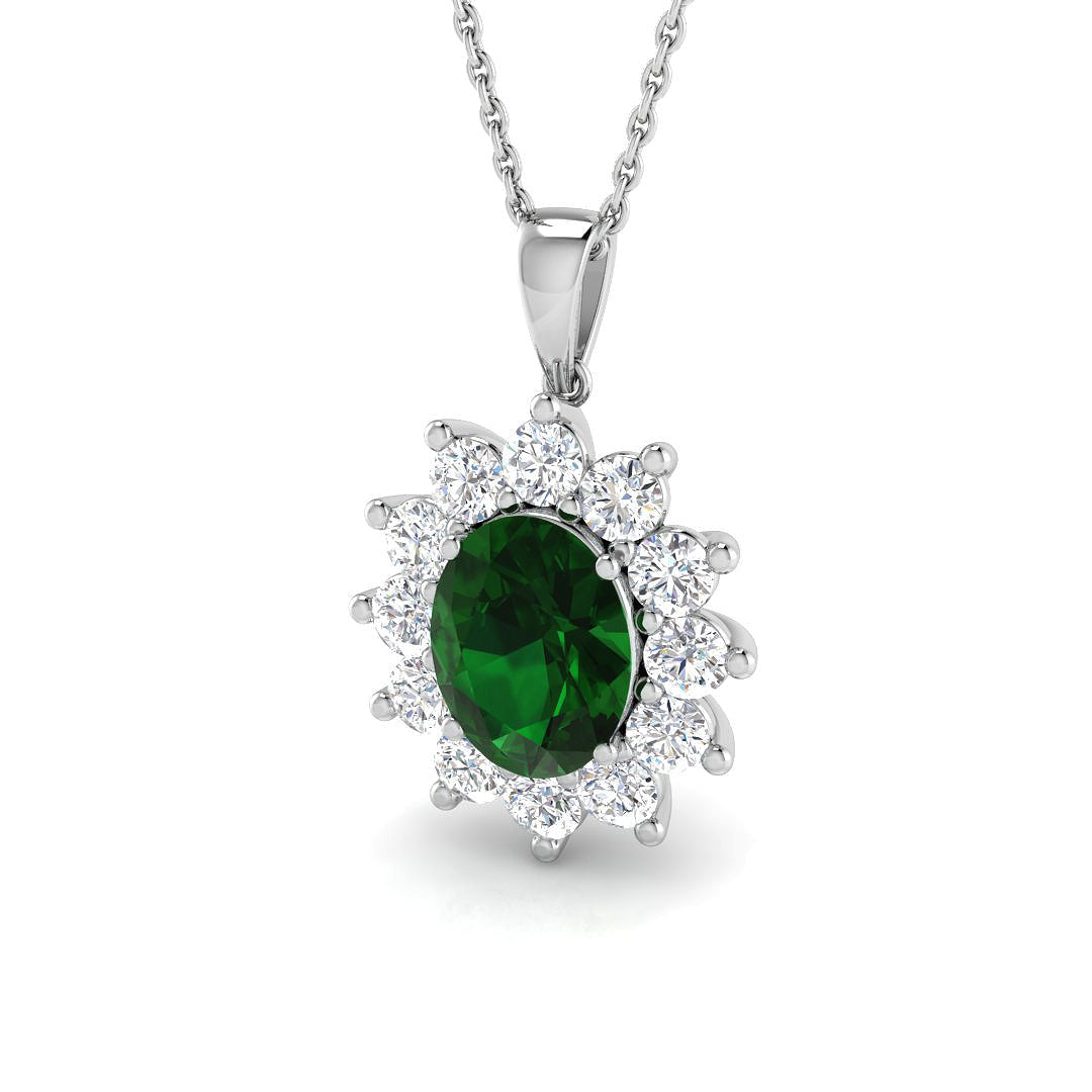 Emerald Lab-Grown Diamond Ring 1.82ct–2.78ct – SP4460~COEM – 9k White Gold