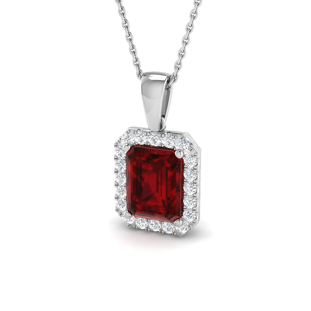 Ruby Diamond Ring 0.39ct–6.5ct – SP5177~RY – 18k White Gold
