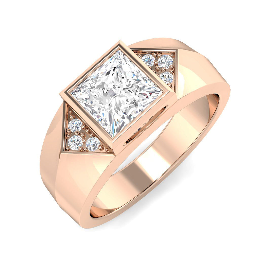 Signet Lab-Grown Diamond Ring 2.11ct – SR5606 – 18k Rose Gold
