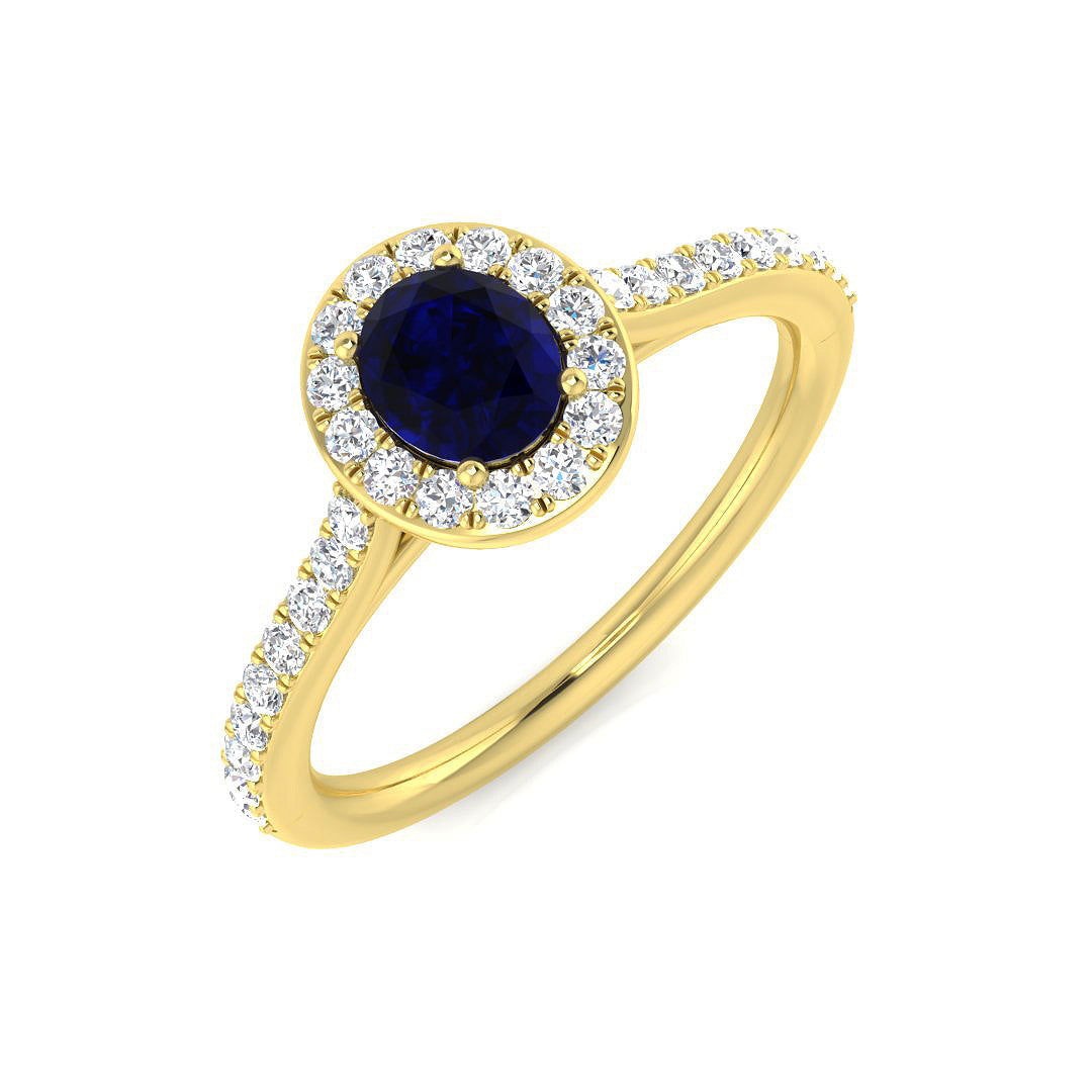 Halo Diamond Ring 0.82ct–2.36ct – SR54~BS – 18k Yellow Gold