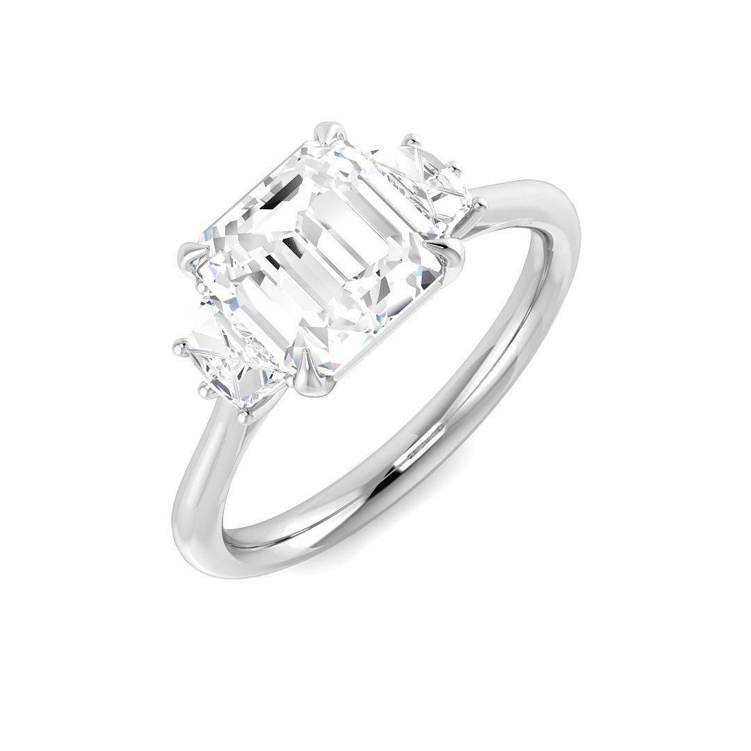 Three Stone Lab-Grown Diamond Ring 2.36ct–3.4ct – SR6984 – 18k White Gold