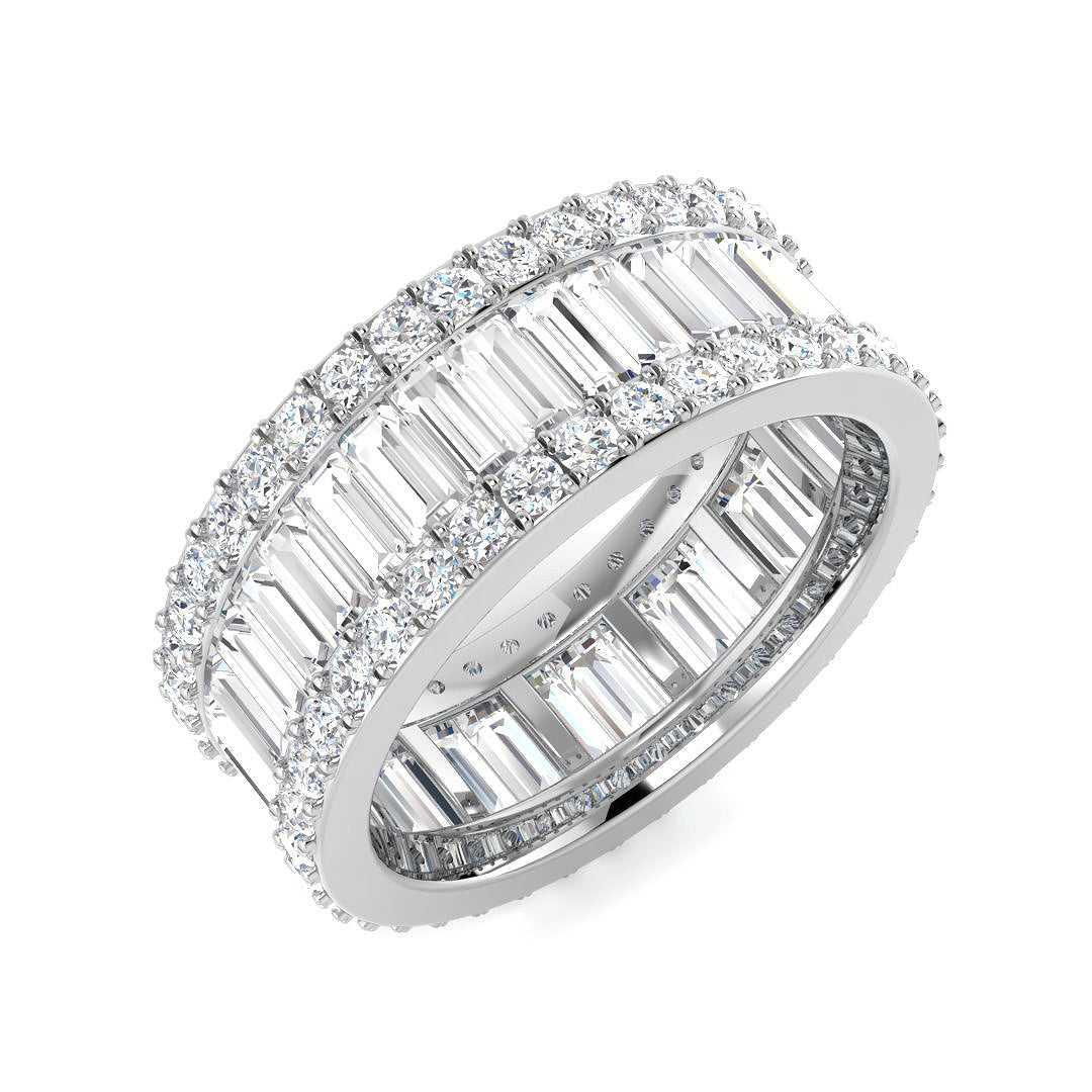 Baguette & Brilliant Diamond Ring 3.73ct–4.61ct – SL8062 – 18k White Gold