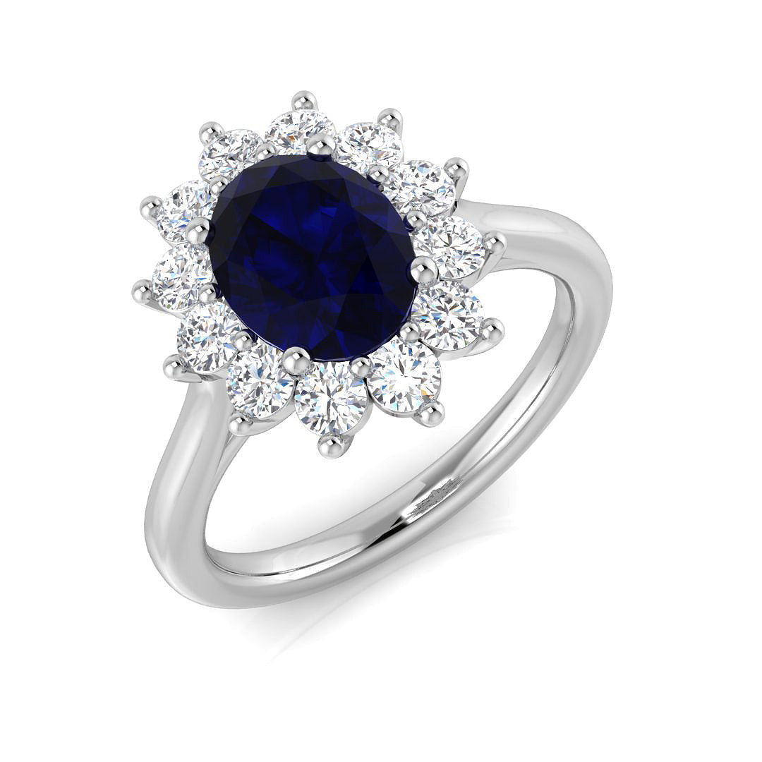 Cluster Diamond Ring 1.92ct–3.43ct – SR136~BS – 18k White Gold