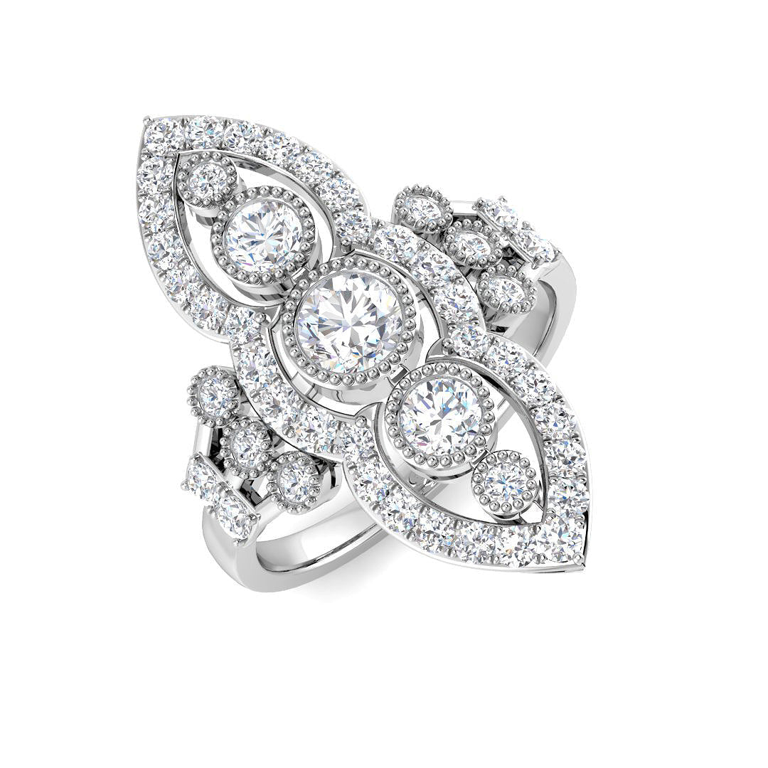 Vintage Lab-Grown Diamond Ring 1.17ct – SR7626 – 18k White Gold