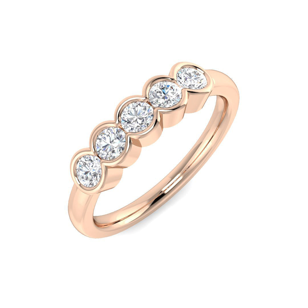Five Stone Diamond Ring 0.2ct–1.26ct – SR1817 – 18k Rose Gold
