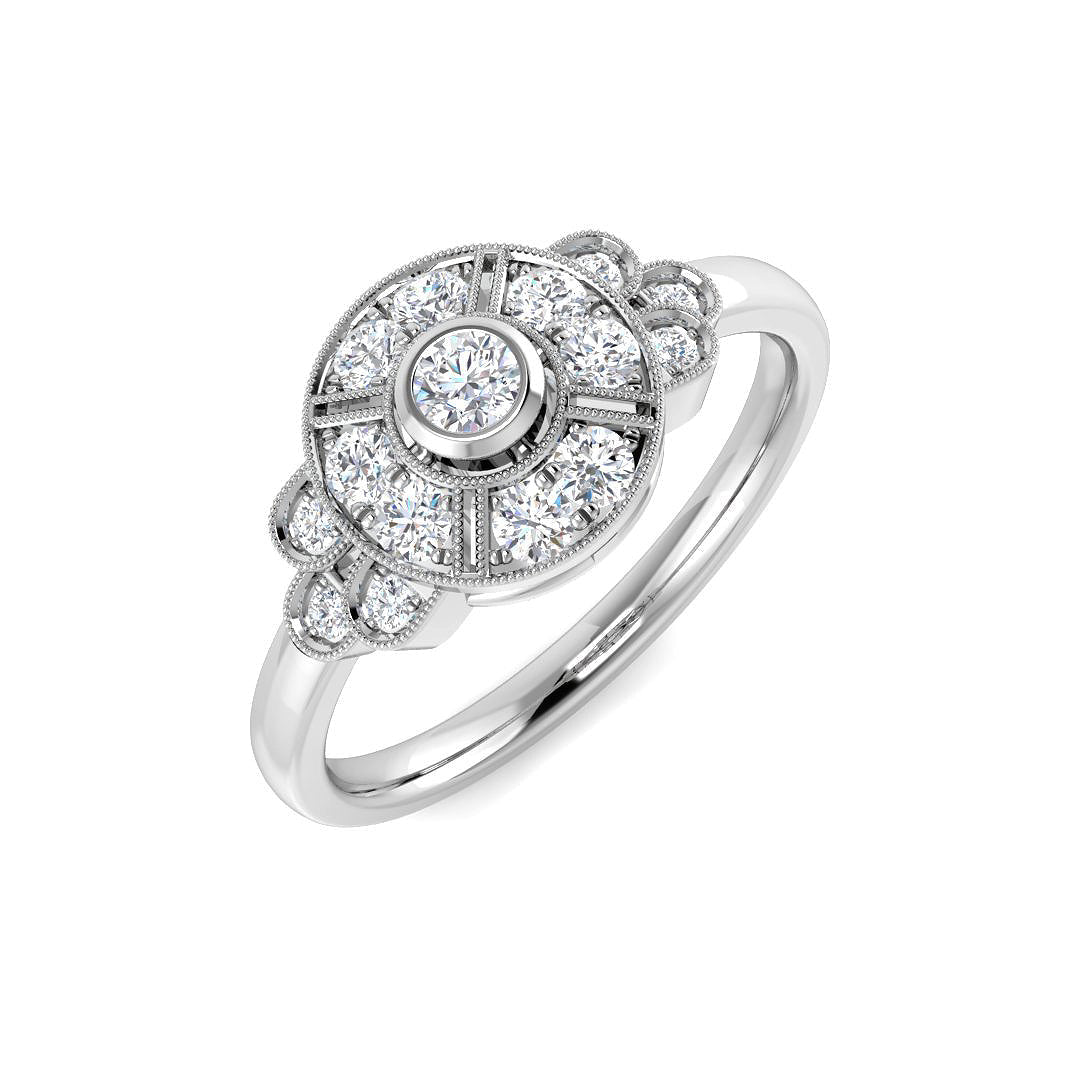 Vintage Diamond Ring 0.32ct–0.74ct – SL9158 – 18k White Gold