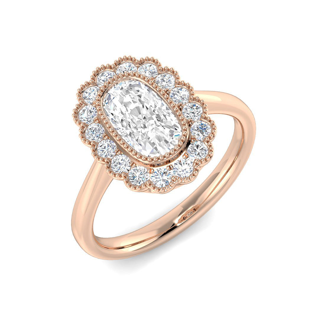 Vintage Lab-Grown Diamond Ring 1.36ct–4.03ct – SR7523 – 18k Rose Gold