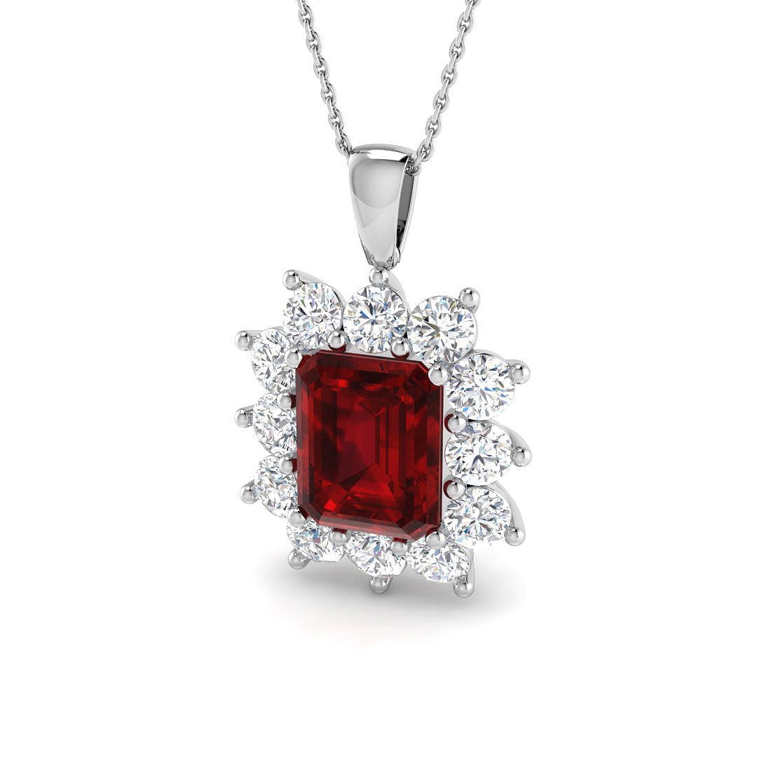 Ruby Lab-Grown Diamond Ring 4.27ct–8.11ct – SP6661~RY – 18k White Gold