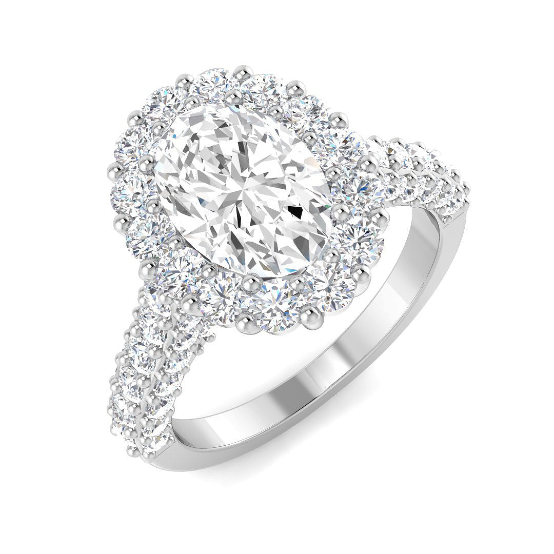 Halo Lab-Grown Diamond Ring 3.75ct–8.79ct – SR4713 – 18k White Gold