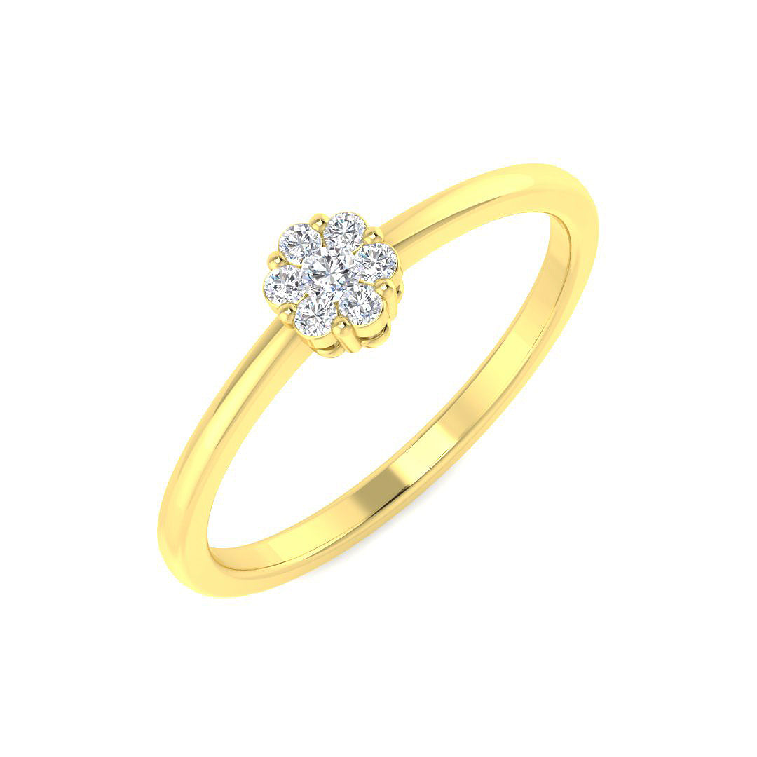 Cluster Diamond Ring 0.11ct – SR5128 – 18k Yellow Gold
