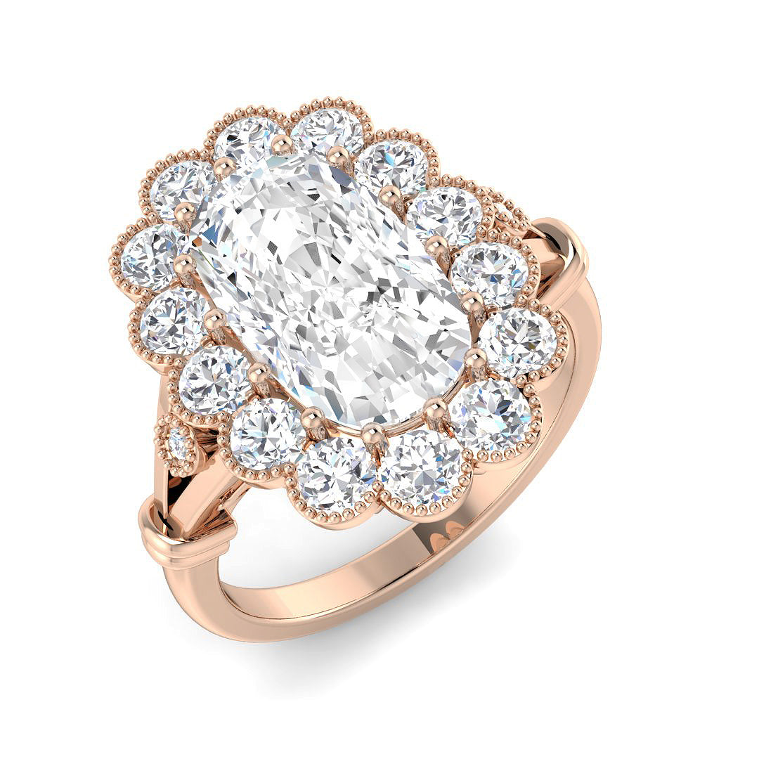 Vintage Lab-Grown Diamond Ring 3.95ct–3.97ct – SR7518 – 18k Rose Gold