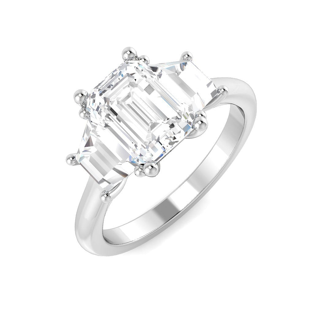 Three Stone Lab-Grown Diamond Ring 3.16ct – SR6329 – 18k White Gold