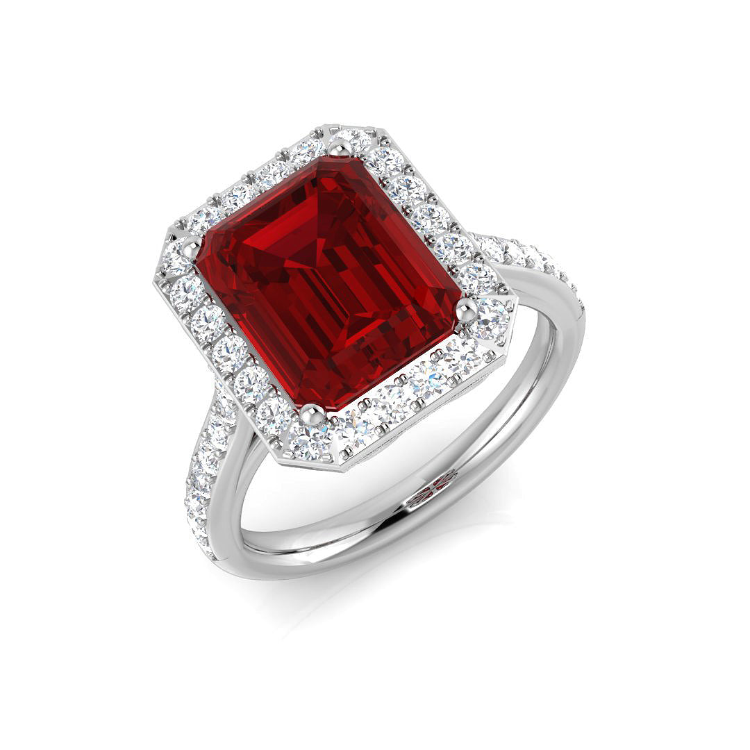 Ruby Diamond Ring 2.17ct–6.77ct – SR455~RY – 18k White Gold