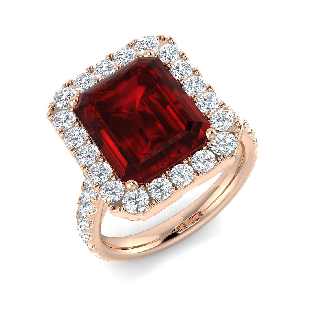 Ruby Diamond Ring 2.17ct–6.77ct – SR455~RY – 18k Rose Gold