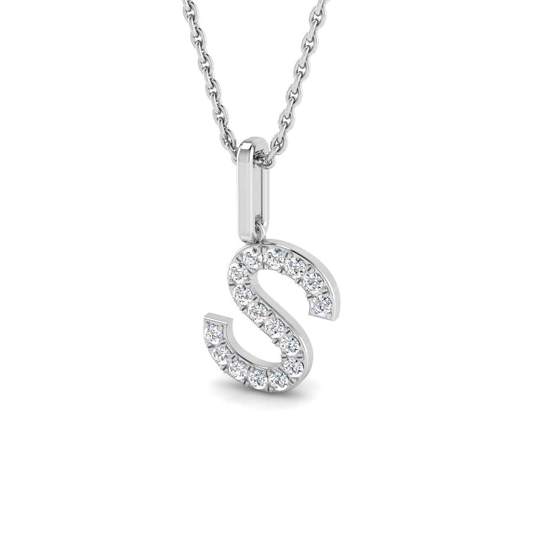 Initials Diamond Ring 0.13ct – SP5171-S – 18k White Gold