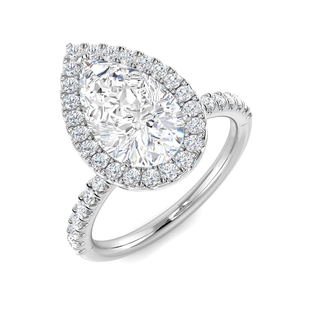 Halo Diamond Ring 0.55ct–5.71ct – SR530 – 18k White Gold
