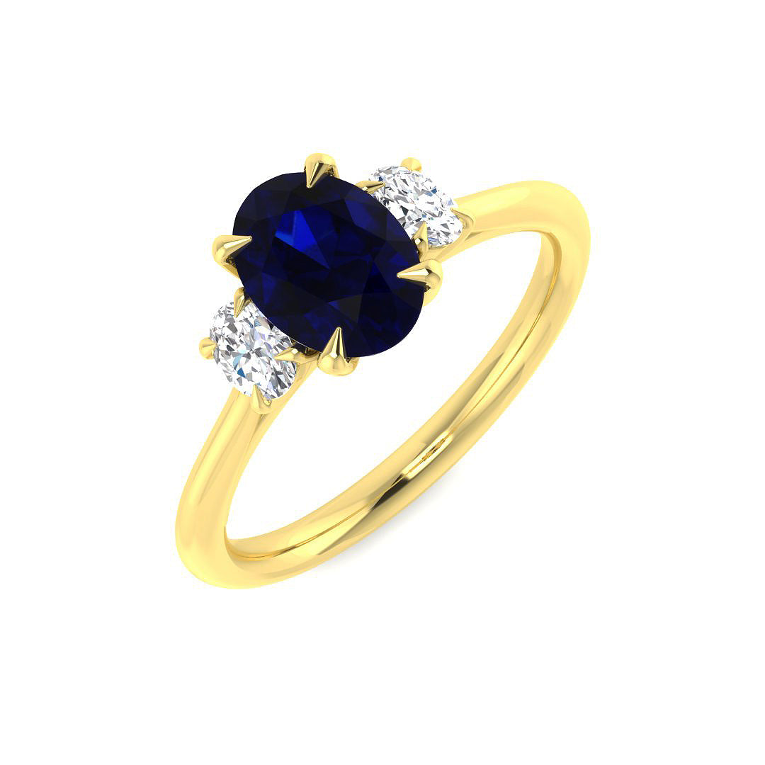 Ruby Lab-Grown Diamond Ring 1.25ct–1.28ct – SR2850 – 18k Yellow Gold
