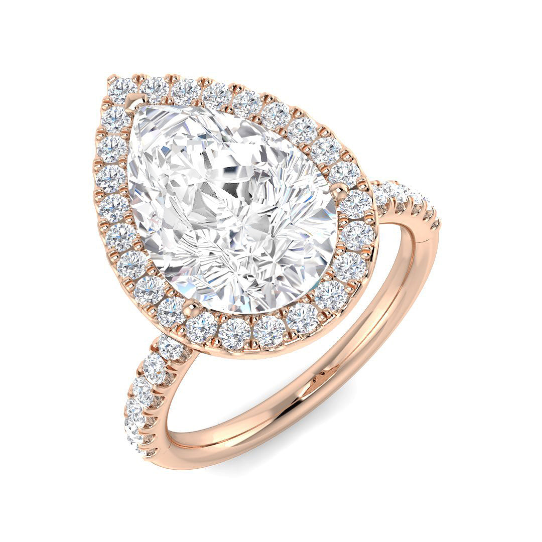 Halo Diamond Ring 0.55ct–5.71ct – SR530 – 18k Rose Gold