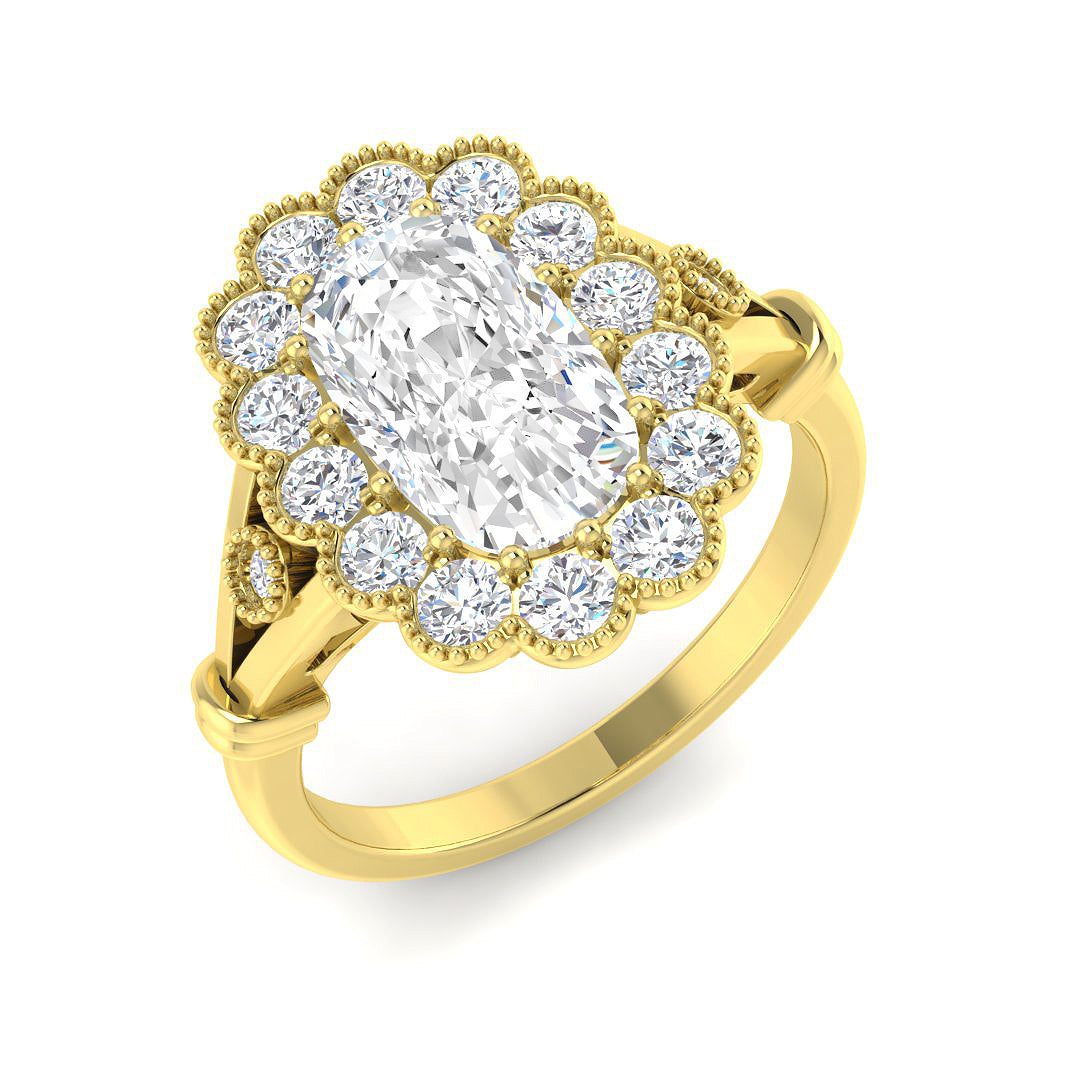 Vintage Lab-Grown Diamond Ring 2.78ct–2.81ct – SR7746 – 18k Yellow Gold
