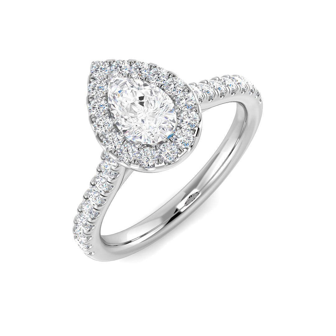 Halo Diamond Ring 0.55ct–5.71ct – SR530 – 9k White Gold